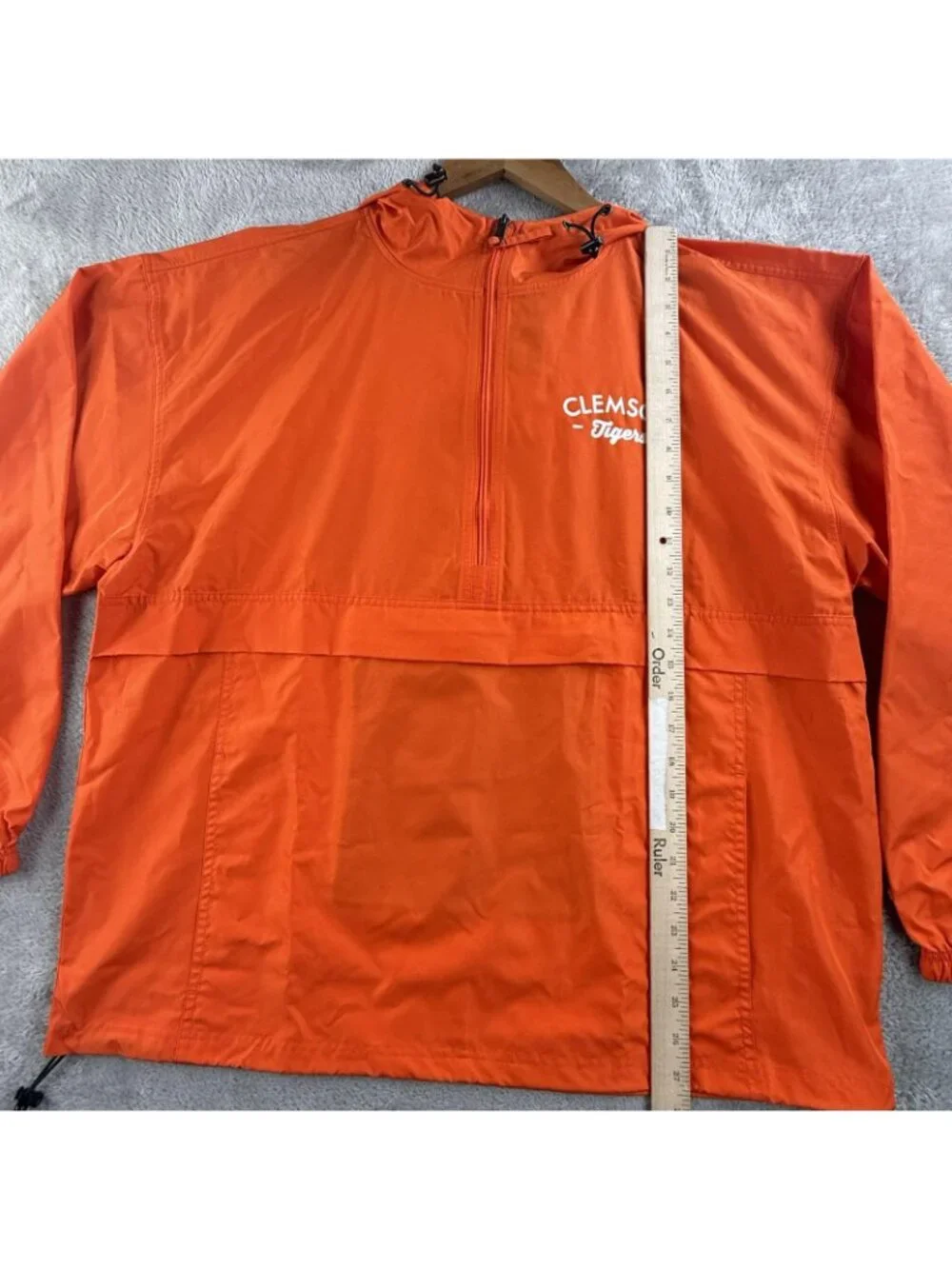 Clemson Tigers Jacket Mens XL Orange NCAA Football Champion Hooded Packable New